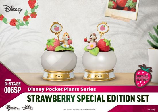 Disney: Pocket Plants Series Strawberry Special Edition Set Mini Diorama Stage Statues (12cm) Preorder