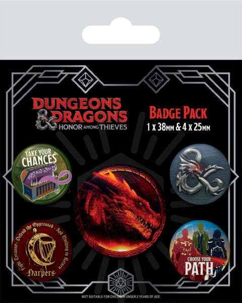 Dungeons & Dragons: Film-Pin-Back-Buttons, 5er-Pack