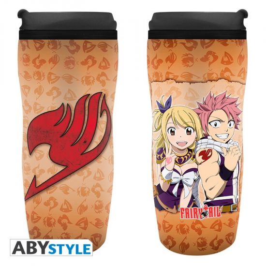 Fairy Tail: Lucy & Natsu & Emblem Travel Mug