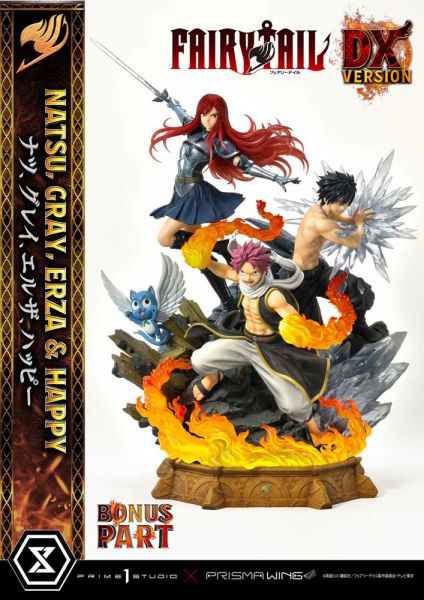 Fairy Tail : Natsu, Gray, Erza, Happy Deluxe Bonus Version 1/6 Statue PVC (57 cm) Précommande