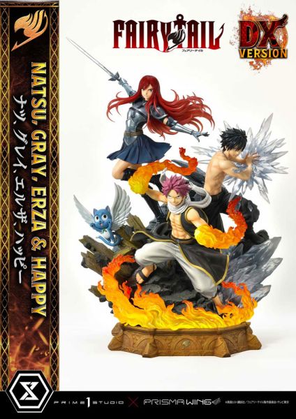 Fairy Tail: Natsu, Gray, Erza, Happy Deluxe Version 1/6 PVC Statue (57cm) Preorder