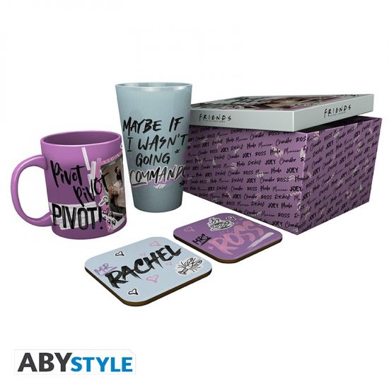 Friends: Doodle Mug, 400ml Glass & 2 Coasters Collectable Gift Box Preorder