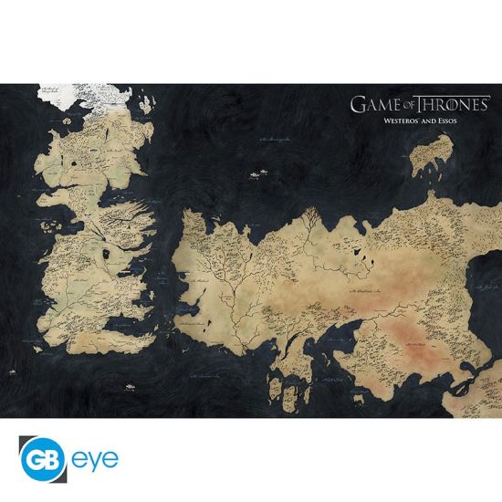 Game Of Thrones : Affiche de la carte de Westeros (91.5x61 cm) Précommande