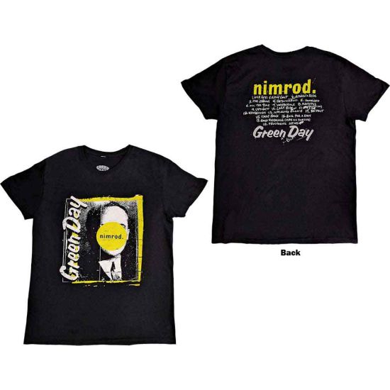 Green Day: Nimrod Tracklist (Back Print) - Black T-Shirt