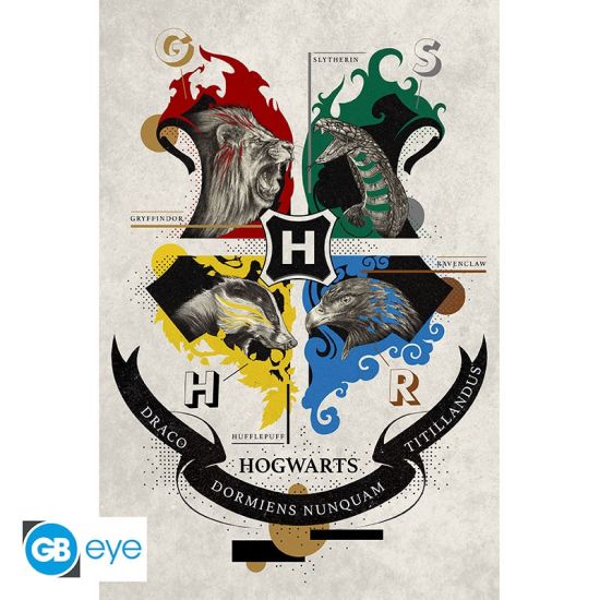 Harry Potter : Affiche avec écusson d'animal (91.5x61 cm) Précommande