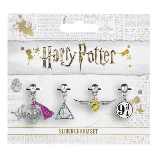 Harry Potter: Charm 4-Pack (Snitch/Deathly Hallows/Platform 9 3/4/Love Potion) (silver plated)