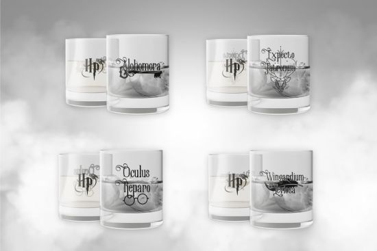 Harry Potter: Spells Crystal Glasses 4-Pack