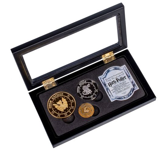 3X Harry Potter Hogwarts Gringotts Bank Wizarding Galleon Commemorative Coins 