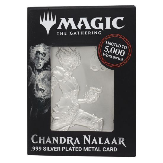 Magic The Gathering: Chandra Nalaar Edición limitada .999 Reserva coleccionable de metal bañado en plata