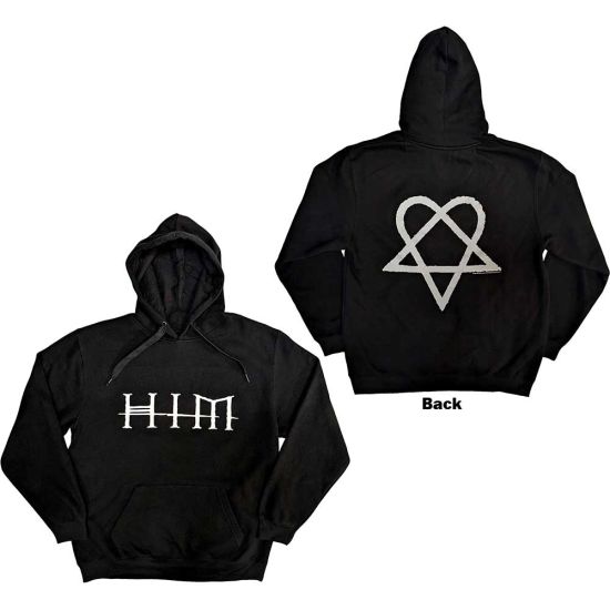 HIM: Logo (Back Print) - Black Pullover Hoodie