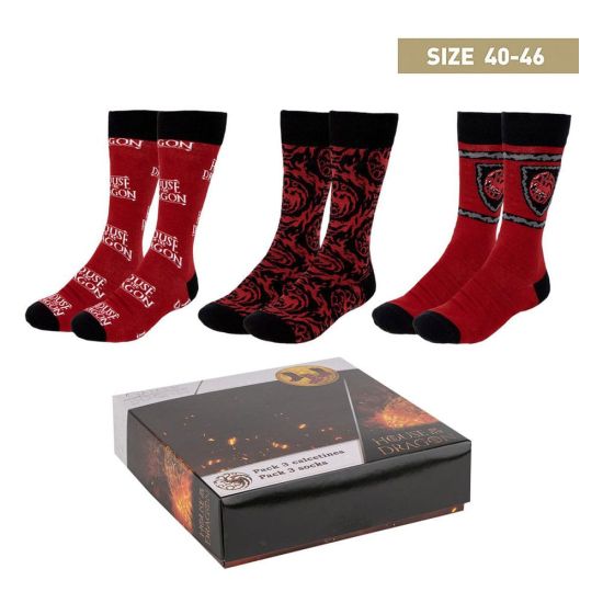 House of the Dragon : Chaussettes 3-Pack (40-46) Précommande