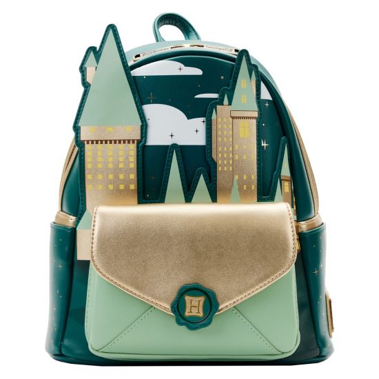 Harry Potter: Golden Hogwarts Castle Loungefly Mini Backpack