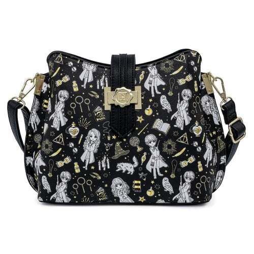 Loungefly Harry Potter: Magical Elements All Over Print Crossbody Bag
