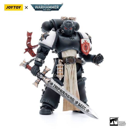 Warhammer 40,000 : Figurine JoyToy - Black Templars Le Champion des Empereurs Rolantus (échelle 1/18) Précommande