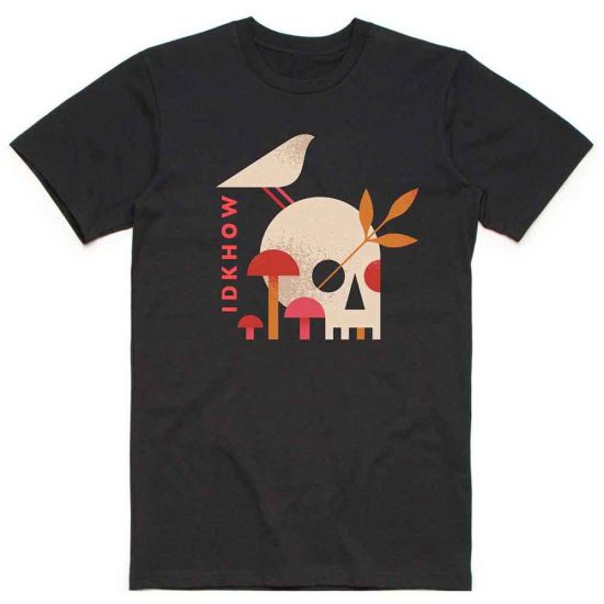 iDKHow: Mushroom Skull - Black T-Shirt