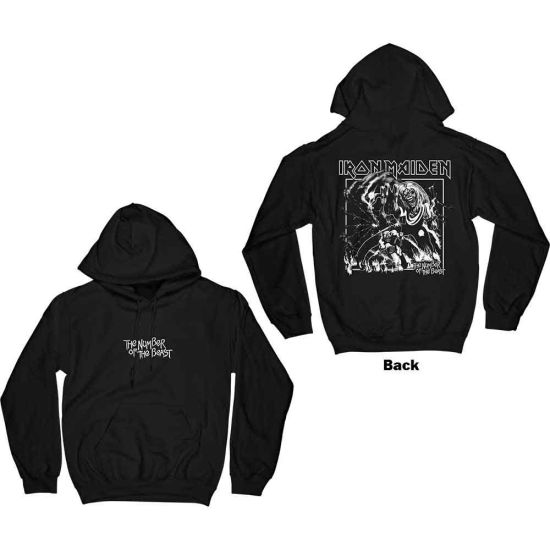 Iron Maiden: Number Of The Beast One Colour (Back Print) - Black Pullover Hoodie