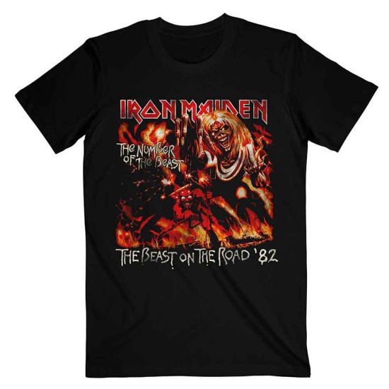 Iron Maiden: Number Of The Beast The Beast On The Road Vintage - Black T-Shirt
