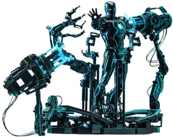 Iron Man 2: Neon Tech Iron Man mit Suit-Up Gantry 1/6 Actionfigur (32 cm) Vorbestellung