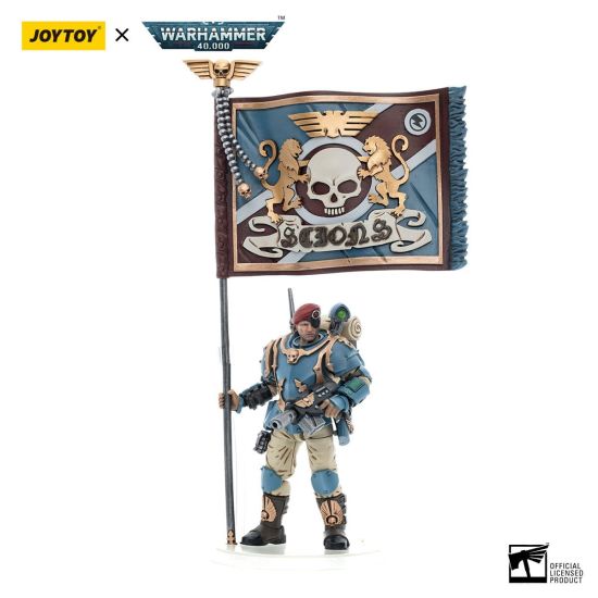 Warhammer 40,000: JoyToy Figure - Astra Militarum Tempestus Scions Command Squad 55th Kappic Eagles Banner Bearer (1/18 scale) Preorder