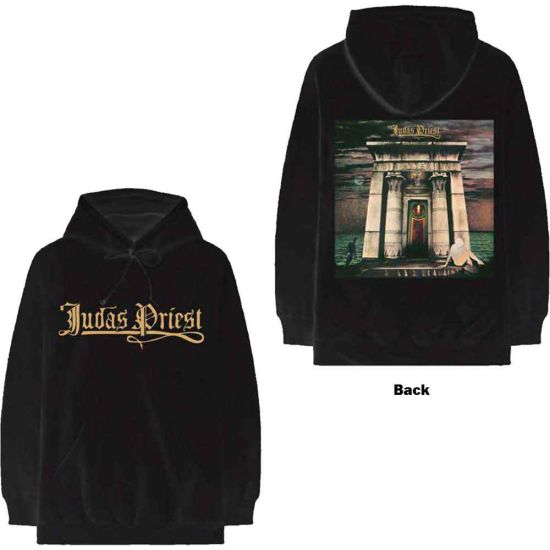 Judas Priest: Sin After Sin Logo & Album Cover (Back Print) - Black Pullover Hoodie