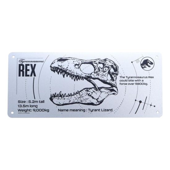 Jurassic Park: Reserva de letrero de chapa esquemático de T-Rex