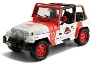 Jurassic World : Jeep Wrangler 1992 moulé sous pression, modèle 1/24