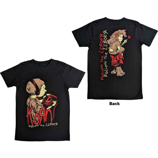 Korn: Follow The Leader (Back Print) - Black T-Shirt