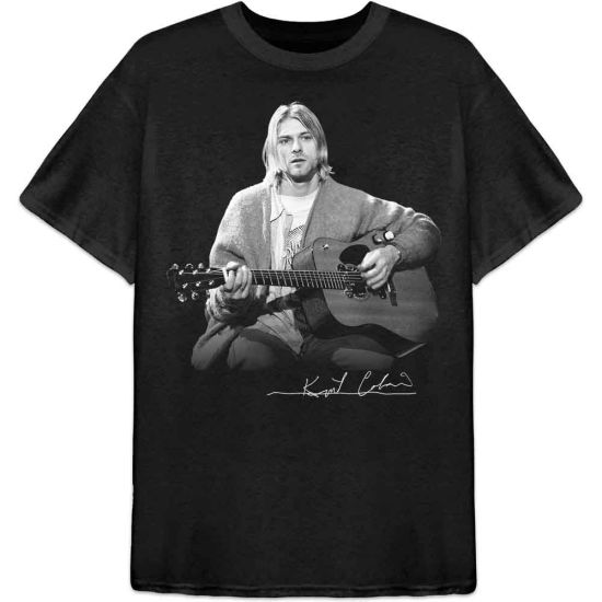 Kurt Cobain: Guitar Live Photo - Black T-Shirt