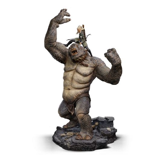 El Señor de los Anillos: Troll de las cavernas y Legolas Estatua de lujo a escala artística 1/10 (72 cm) Reserva