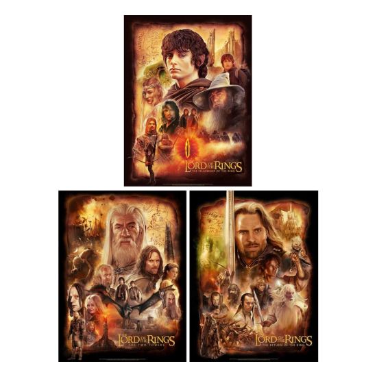 Lord of the Rings: The Fellowship of the Ring Set of 3 Art Prints (46cm x 61cm - unframed)