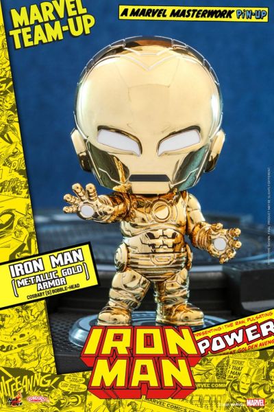 Marvel Comics: Iron Man Cosbaby (S) Mini Figure (Metallic Gold Armor) (10cm) Preorder