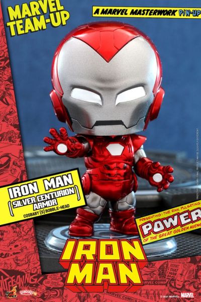 Marvel Comics : Iron Man (Silver Centurion Armor) Cosbaby (S) Mini figurine (10 cm) Précommande