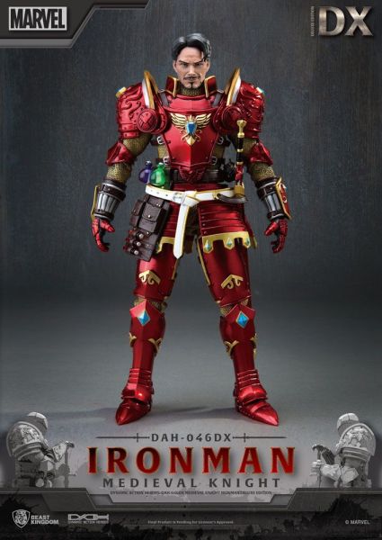 Marvel: Caballero medieval Iron Man Versión de lujo Figura de acción de héroes dinámicos de 8 acciones 1/9 (20 cm) Reserva