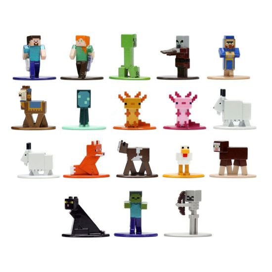 Minecraft: Nano Metalfigs gegoten minifiguren, 18 stuks, Wave 8 (4 cm)