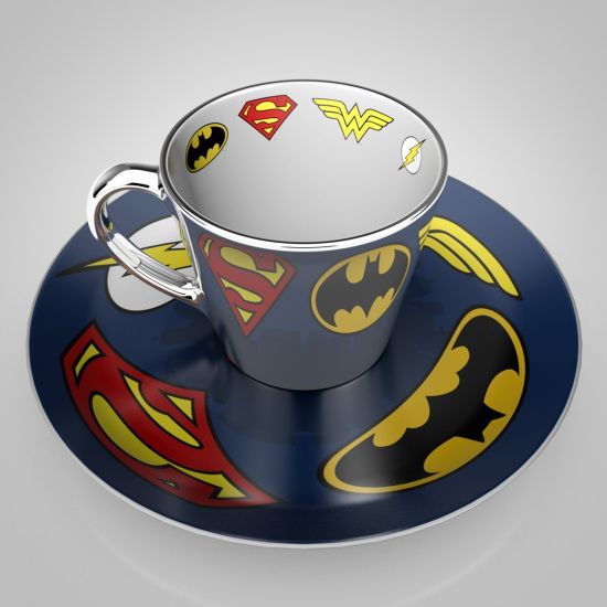 Justice League: Logos Mirror Mug & Plate Set Preorder