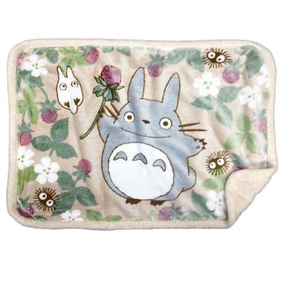 My Neighbor Totoro: Fluffy Plaid Totoro Rapsberry (70cm x 100cm) Preorder
