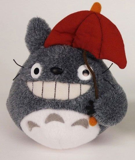 Mi Vecino Totoro: Figura de Peluche Totoro Paraguas Rojo (15 cm)