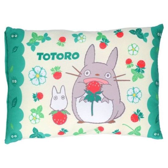 Mon Voisin Totoro : Coussin Totoro & Fraises (28cm x 39cm) Précommande