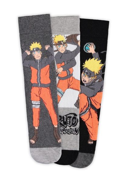 Naruto Shippuden: Naruto Socks 3-Pack (Size 43-46) Preorder