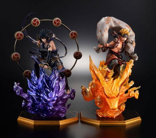 Naruto Shippuden: Naruto Uzumaki Wind God & Sasuke Uchiha Thunder God Precious GEM Series PVC Statuen (28 cm) Vorbestellung
