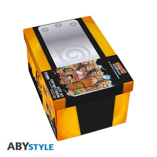 Naruto: Taza de vidrio y cambio de calor de 400 ml y llavero de metal Caja de regalo premium para coleccionistas