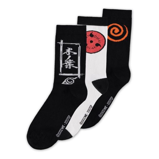 Naruto Shippuden: paquete de 3 calcetines con símbolo de Sasuke (39-42) Reserva