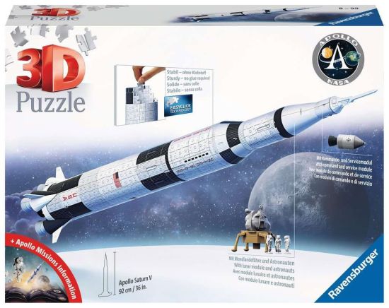 NASA: Apollo Saturn V Raket 3D-puzzel (504 stukjes)