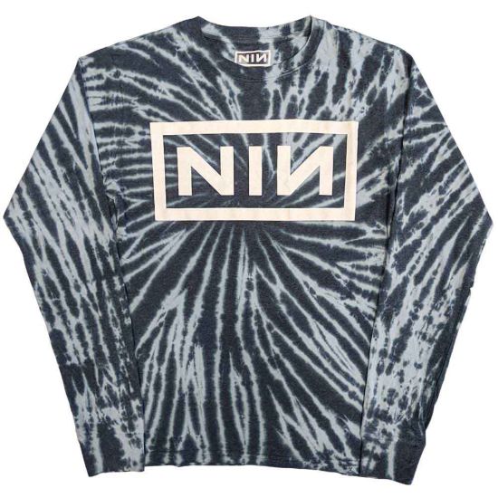 Nine Inch Nails: Logo (Dip Dye, Dye Wash) - Blue Long Sleeve T-Shirt
