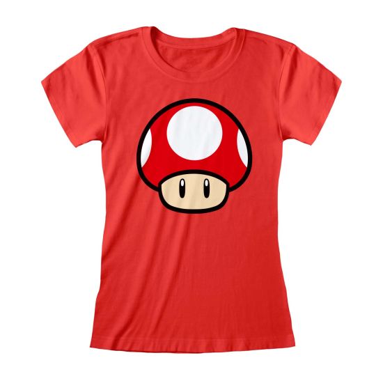 Nintendo Super Mario: Power Up Mushroom (tailliertes T-Shirt)