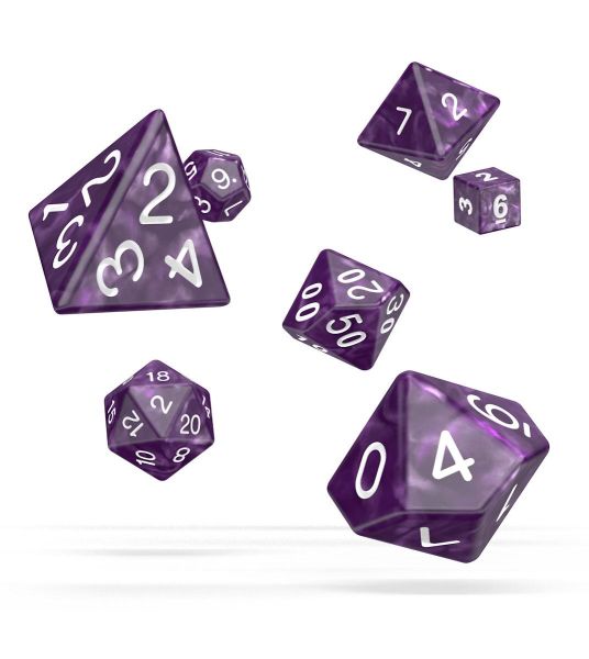 Oakie Doakie Dice: RPG Set Marble - Purple (7) Preorder