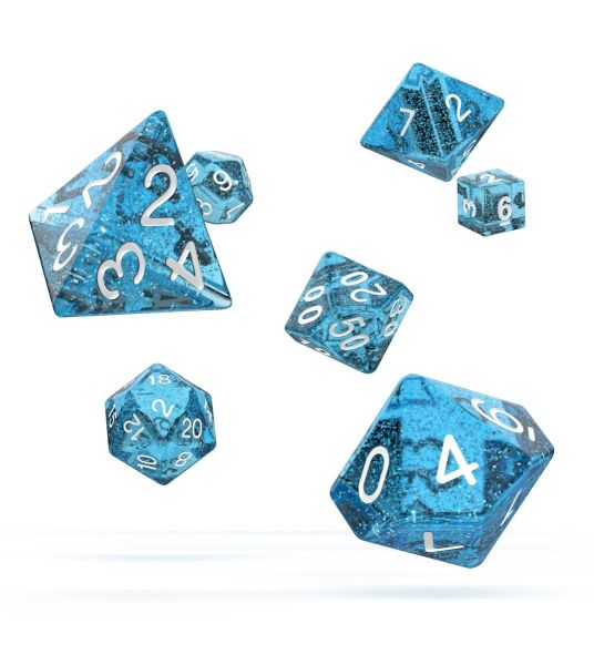 Oakie Doakie Dice: Speckled - Light Blue RPG Set (7)