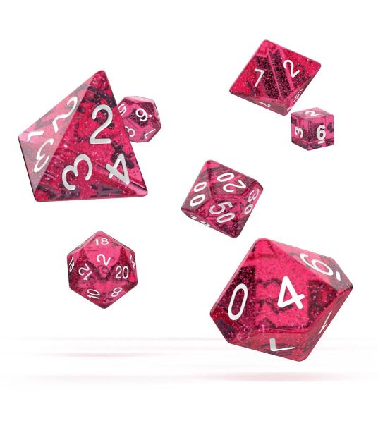 Oakie Doakie Dice: Speckled Pink RPG Set (7)