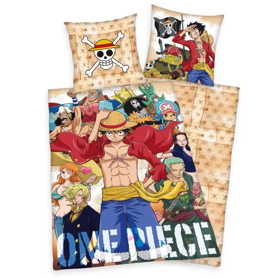 One Piece : Parure de lit Crew (135 cm x 200 cm / 80 cm x 80 cm) Précommande