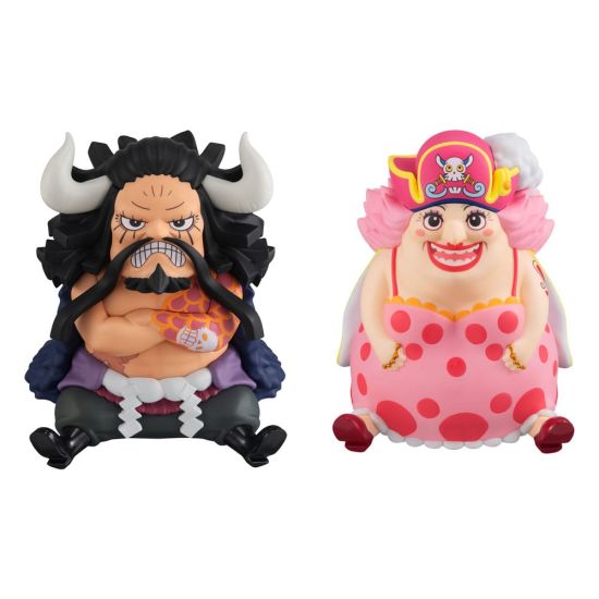 One Piece : Kaido la Bête et Big Mom Look Up Statue en PVC (11 cm) avec Gourde et Semla